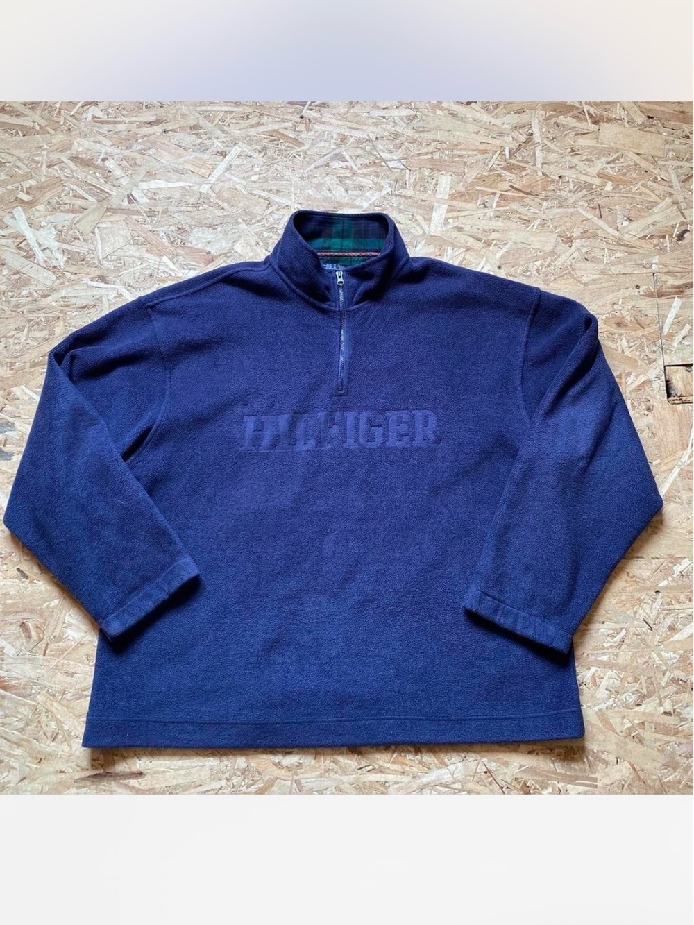 Tommy Hilfiger Vintage Men's Navy Half-Zip Logo Sweater